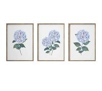 Set of 3 Hydrangea Prints - Blue Watercolor Botanical Wall Art - Minimalist Floral Home Decor, UNFRAMED (A3-29.7 x 42.0cm)