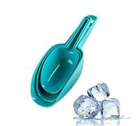 Set of 3 Ice Scoop, Plastic Kitchen Ice Scoop for Canisters or Ice Maker, Food Scoops for Canisters, Freezer, Flour, Dry Foods, Coffee Beans, Pop Corn, Pet Dog Cat Food (Blue)
