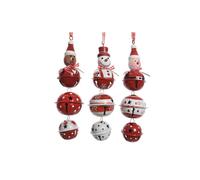 Set of 3 Iron Bell Hanging Puppets - Santa, Snowman, Bear