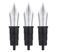 Set of 3 Jinhao X159,1935 and 9019 Fountain Pen Replacement Medium Nib Parts Silver Trim