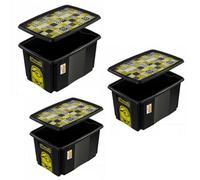 Set Of 3 Keeeper Minions Turning Stacking Box 45 Litre - Black