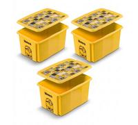 Set of 3 Keeeper Minions Turning Stacking Box 45 Litre - Yellow, Yellow