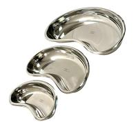 Set of 3 - Kidney Trays Small, Medium, Large - Kidney Shaped Emesis Basin, Dental Lab Instrument Trays, Reusable Metal Kidney Dish, for Soiled Dressings, Instruments, Supplies