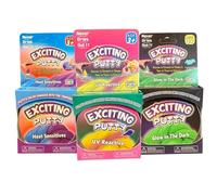 Set of 3 Kids stretchy Putty Glow in the dark, Heat Sensitive & UV Reactive UK Stress Relief, Great for Children and Adults