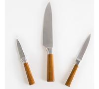 Set of 3 Knives TOCHIGI Brown