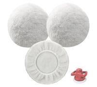 Set of 3 Lambswool Polishing Pads, Lambswool Polishing Pads, Polishing Hoods, for Einhell Cordless Car Polishers CE-CB 18/254 Li, for 220 mm - 250 mm Polishing Machines