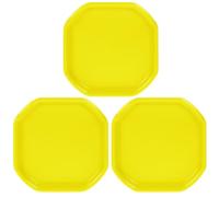 Set Of 3 - Large Heavy-Duty Mixing Tray 70 × 70 Cm Durable Plastic Work Tray For Cement, Mortar, Concrete, Paint, Soil And Multi-Purpose Applications - Yellow