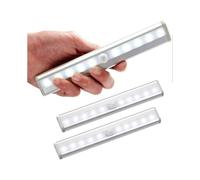 Set of 3 LED Motion Sensor Lights Indoor Wardrobe Light 10 LEDs Wireless Spotlight, LED Closet Lamp Battery Powered LED Lighting with Magnetic Strip