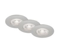 Set of 3 LED Recessed Downlights 4.9W Slim Bathroom Spotlights Warm White Chrome