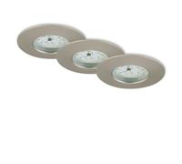 Set of 3 LED Recessed Downlights LED Bathroom Spotlights Warm White Flat