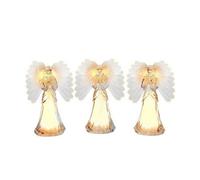Set Of 3 Light Up Glass Angels