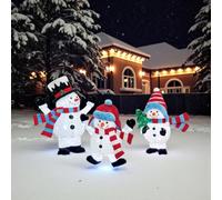 Set Of 3 Light Up Snowman Family
