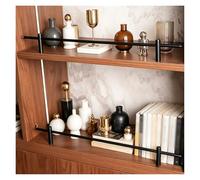 Set of 3 Long Aluminum Railing for Kitchen Shelves, Anti-Fall Cabinet Metal Guardrail Bars for Shoe Racks/Bookshelf, Minimalist Gallery Shelf Rail Kit(Black,40in/101.6cm)