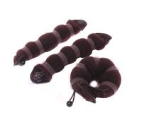 Set of 3 Magic Hair Styler Hot Donut Hair Bun Maker Fashion Twist Ring Former Shaper Donut Chignon Bun Maker for Women Lady Girls 1 Large+2 Small Brown