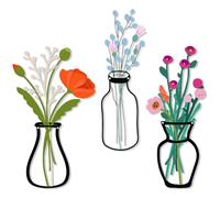 Set of 3 Metal Flowers Wall Arts for Rustic Farmhouse Style Perfect as bathroom or dining room wall decor these minimalist pieces add charm Ideal housewarming gifts to elevate any home's aesthetic