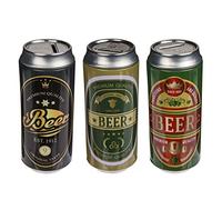 Set of 3 Metal Money Boxes in the Shape of a Beer Can Money Gift Idea Original Beer Tin Birthday Father's Day Decoration Idea