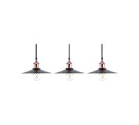 Beliani Set Of 3 Metal Pendant Lamps Black Swift Small