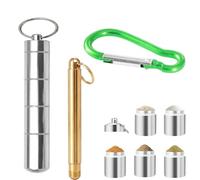 Set of 3 Mini Salt Shaker for On the Go Salt Shaker Key Ring with 5 Compartments, Waterproof Travel Spice Set with and Carabiner Hook