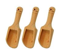 Set of 3 Mini Wooden Salt Spoons - Natural Scoops for Bath Salts, Candy, Honey, Spices, Sugar & Tea Powder by Jagowa