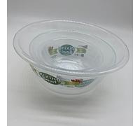 Set of 3 Mixing Bowls Set Clear Plastic Round Salad Serving Baking Kitchen