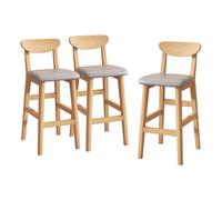 Set of 3 Modern Counter Height Barstools Armless PU Leather Pub Chairs with Metal Legs for Kitchen Island Dining Room CafeLight Gray 63cm Tall