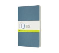 Set Of 3 Moleskine Large Plain Cahier Journals: Brisk Blue - 8058647629629
