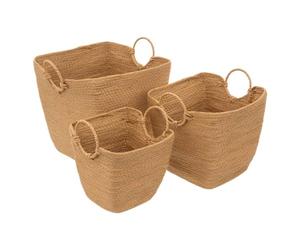 Set of 3 Natural Storage Baskets - Five