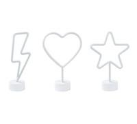 Set of 3 Neon LED Signs FLORETTA Multicolour