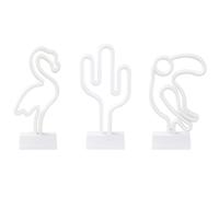 Beliani Set Of 3 Neon LED Signs Mabel Multicolour, Multi