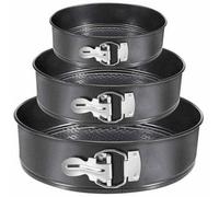 Set Of 3 Non-Stick Springform Cake Tins Round Baking Pans With Loose Base