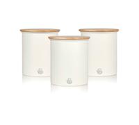 Set of 3 Nordic Tea Coffee Sugar Canisters in Cream Cream