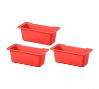 Set of 3 Oil Drain Boxes with Inner Tank Grease Drip Tray for Grill Collector, Efficient Solution for Collecting Grease and Minimizing Flare Ups (Red)