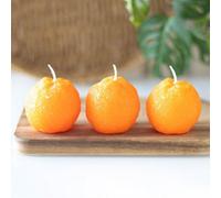 Set Of 3 Orange Shaped Candles Home Decorative