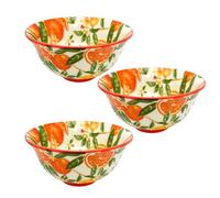 Set of 3 Oranges & Lemons Fine China Serving Bowls, 12cm Snack & Dip Bowls