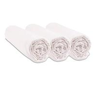 Set of 3 Organic Cotton Fitted Sheets for Cot 60 x 120 cm - 2 Colours Available (White)