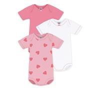 Set of 3 Organic Cotton Heart Bodies Pink 6 months