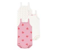 Set of 3 Organic Cotton Heart Strap Bodies Pink 24 months