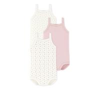 Set of 3 Organic Cotton Heart Strap Bodies White 24 months