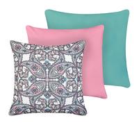 Set of 3 Outdoor Cushions TIDE Solid Oriental Pattern 45 x 45 cm Multicolour