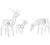 Beliani Outdoor Decoration Led Mikkeli Animated Reindeer 76/47/52 Cm White