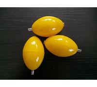 SET OF 3 OVAL IN-LINE BUBBLE FLOATS MEDIUM 40mm YELLOW