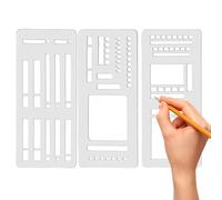 Set of 3 Pack Planner Stencils Templates, Calendar Stencils for Planners, Journal Flexible Drawing and Checklist Templates, Compatible with Coils Discs and Rings