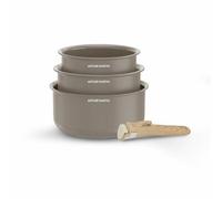 Set of 3 Pans with Removable Handle taupe