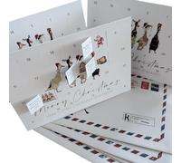 Set of 3 Paper Advent Calendars - A5 Greeting Card Style with Envelopes, Choose from Mindfulness, Puns, Jokes or Pictures (Jokes)