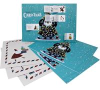 Set of 3 Paper Advent Calendars - A5 Greeting Card Style with Envelopes, Choose from Mindfulness, Puns, Jokes or Pictures (Puns)