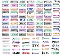 Set of 3 pcs Message Account Stamp, Paid Stamp, Wording Stamp, Office Stationary Stamper, Business Stamp, You Pick Image Ink Color, 100+ Picture for Choose, Reward Stamp, self Inking Stamp