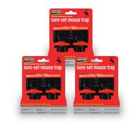 Set Of 3 Pest-stop Sure Set Plastic Mouse Trap, Black