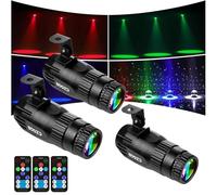 Set of 3 Pinspot LED Lights, Czgor Spot Disco Ball 15W RGB 4 in 1 Mirror Ball Projector with Remote Control. Super Bright LED Pin Spotlight for Parties, Discos, Bars, Weddings