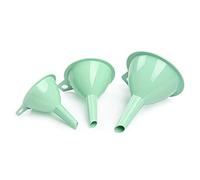 Set of 3 - Plastic Funnel for Narrow Necked Bottles - Kitchen Funnel for Liquid and Powder Transfer (Mint Green - 6.5/8/9.5cm)