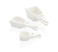 Set of 3 Plastic Measuring Scoops with Sliding Leveler 60ml 120ml 240ml, Multi-Purpose Measuring Cups for Flour, Sugar, Rice, Coffee, Pet Food, Baking, Kitchen Pantry & Food Storage